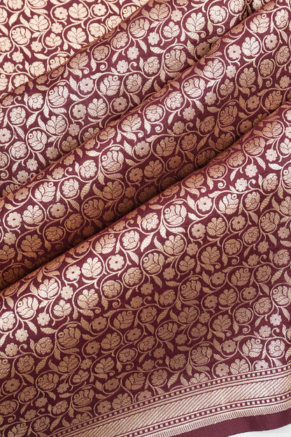 Vaanya Banaras Silk Brocade Maroon Saree