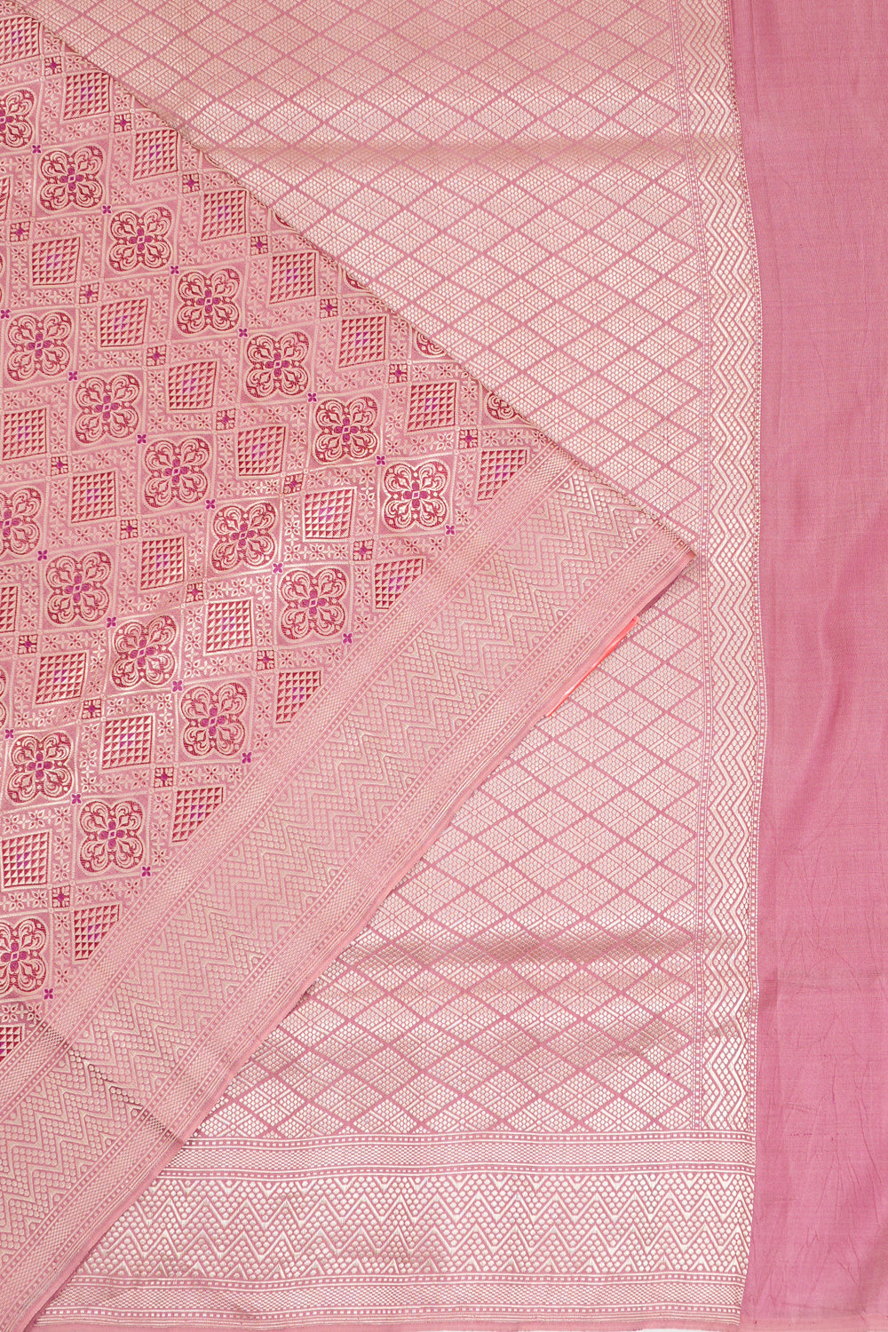 Vaanya Banaras Silk Brocade Pink Saree