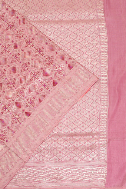 Vaanya Banaras Silk Brocade Pink Saree
