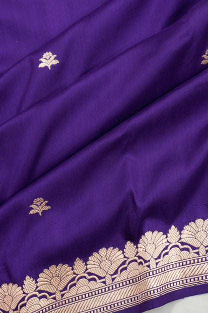 Banarasi Silk Butta Violet Saree
