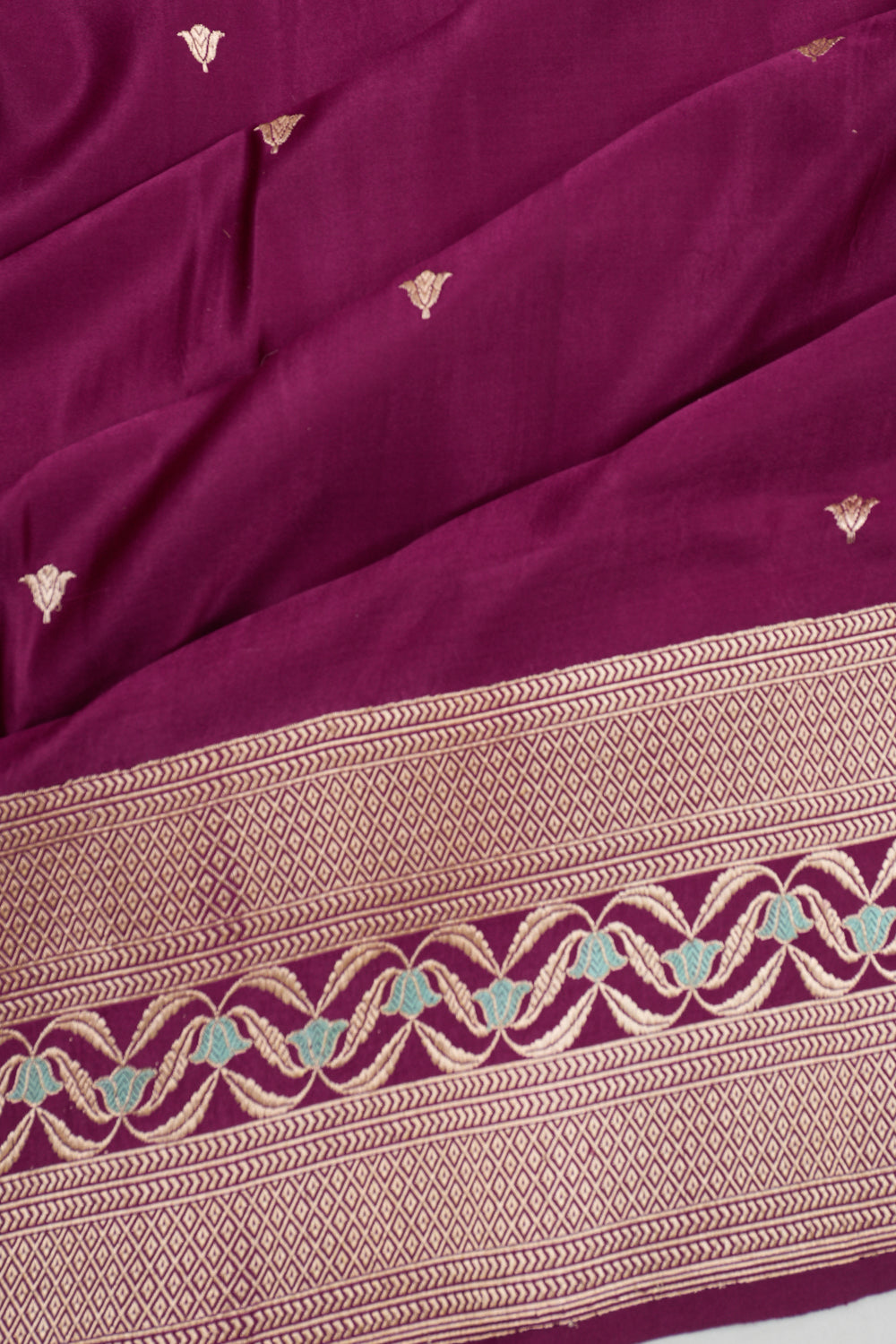 Banarasi Silk Butta Purple Saree