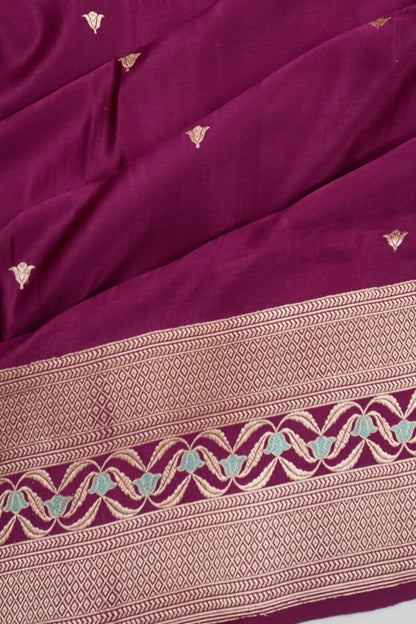 Banarasi Silk Butta Purple Saree