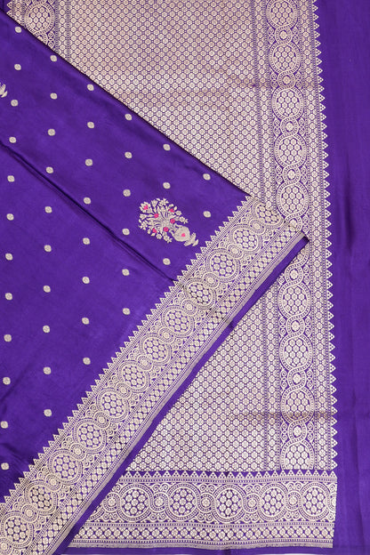 Banarasi Silk Butta Violet Saree