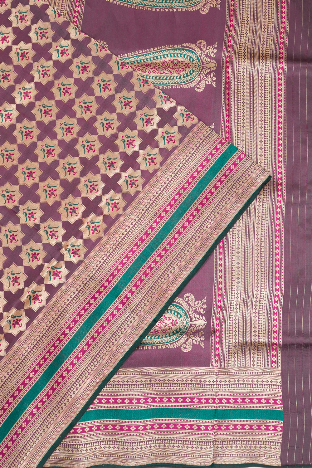Banarasi Silk Butta Purple Saree