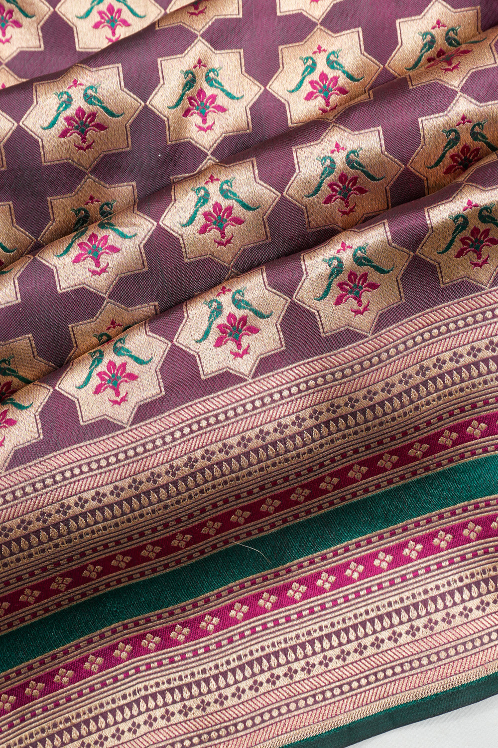 Banarasi Silk Butta Purple Saree