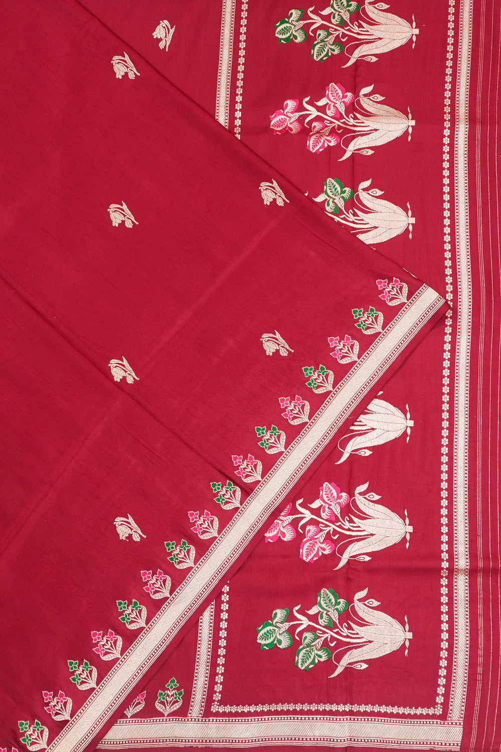 Banarasi Silk Butta Red Saree