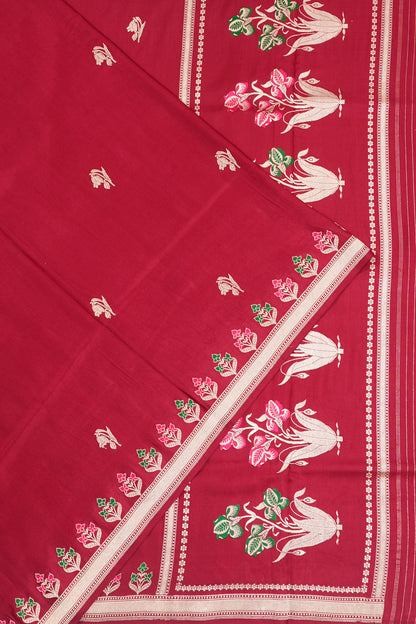Banarasi Silk Butta Red Saree
