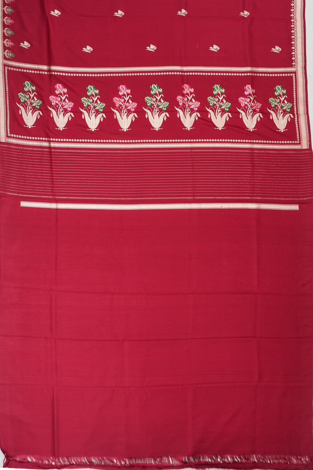Banarasi Silk Butta Red Saree