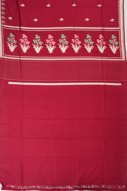 Banarasi Silk Butta Red Saree