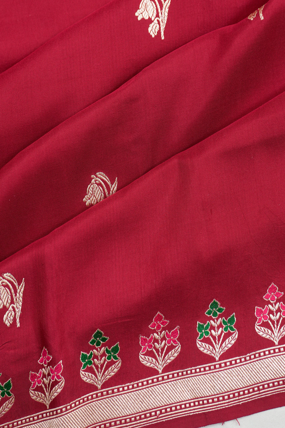 Banarasi Silk Butta Red Saree