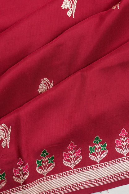 Banarasi Silk Butta Red Saree