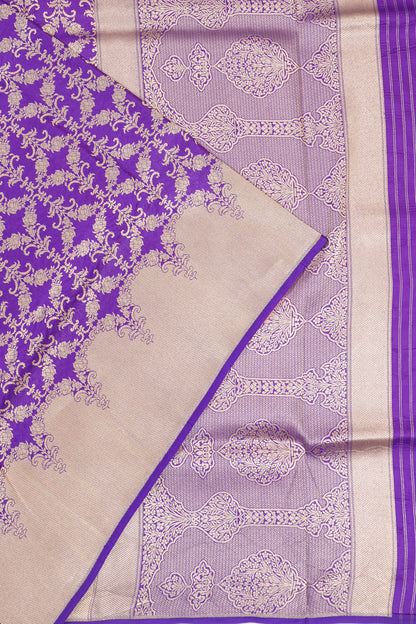 Banarasi Silk Butta Violet Saree