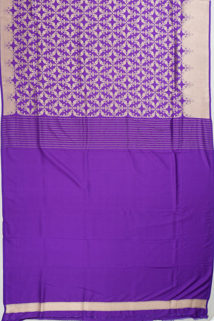Banarasi Silk Butta Violet Saree