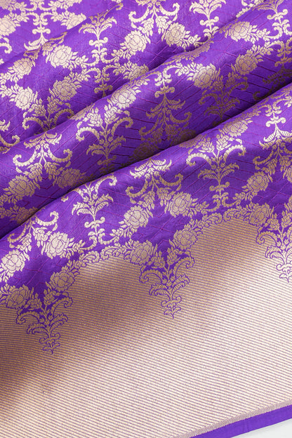 Banarasi Silk Butta Violet Saree