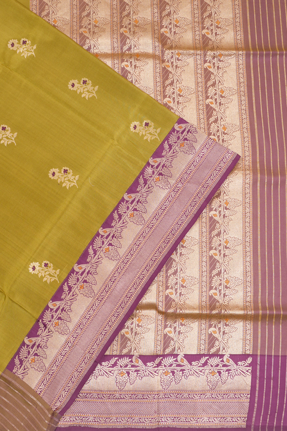 Banarasi Silk Butta Green Saree