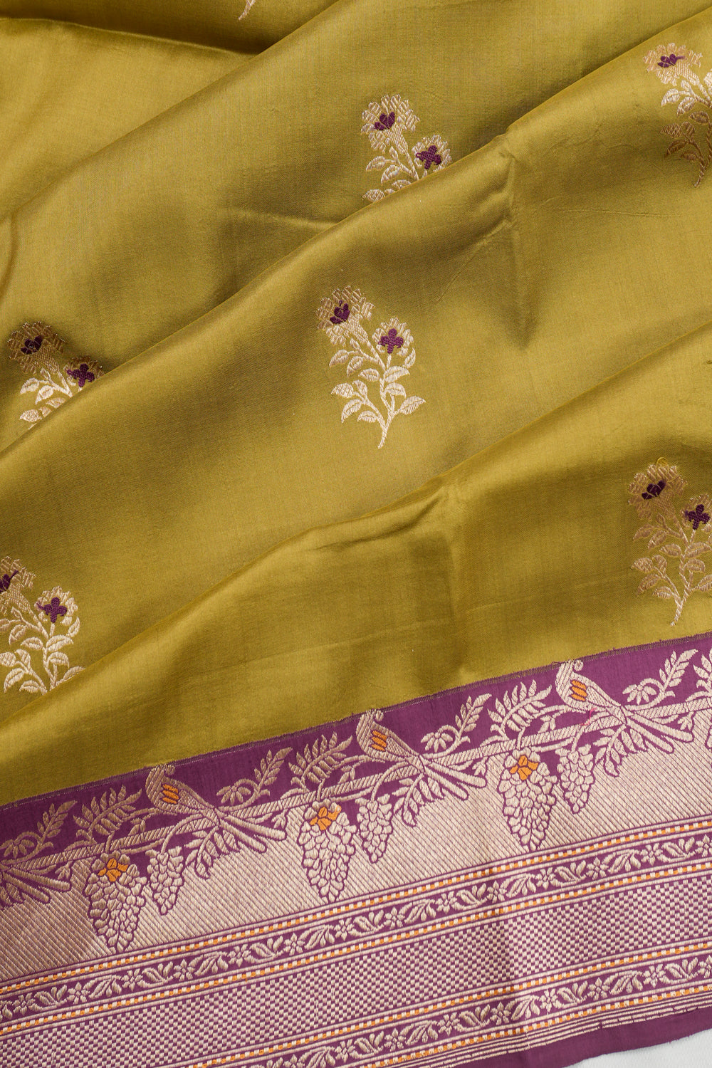 Banarasi Silk Butta Green Saree