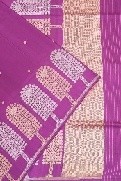 Banarasi Silk Butta Violet Saree