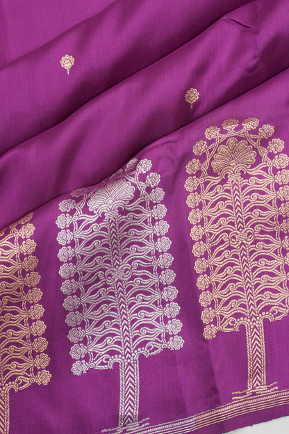 Banarasi Silk Butta Violet Saree
