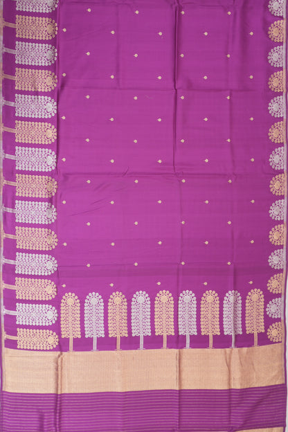 Banarasi Silk Butta Violet Saree