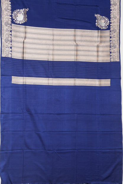 Banarasi Silk Plain Blue Saree