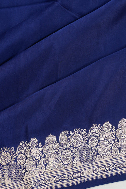Banarasi Silk Plain Blue Saree