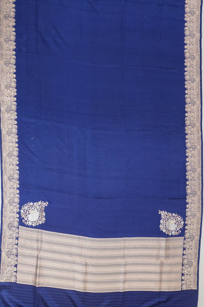 Banarasi Silk Plain Blue Saree
