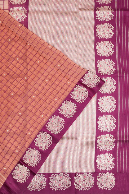 Banarasi Kora Organza Butta Peach Saree