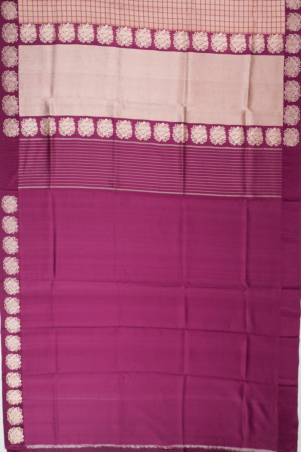 Banarasi Kora Organza Butta Peach Saree
