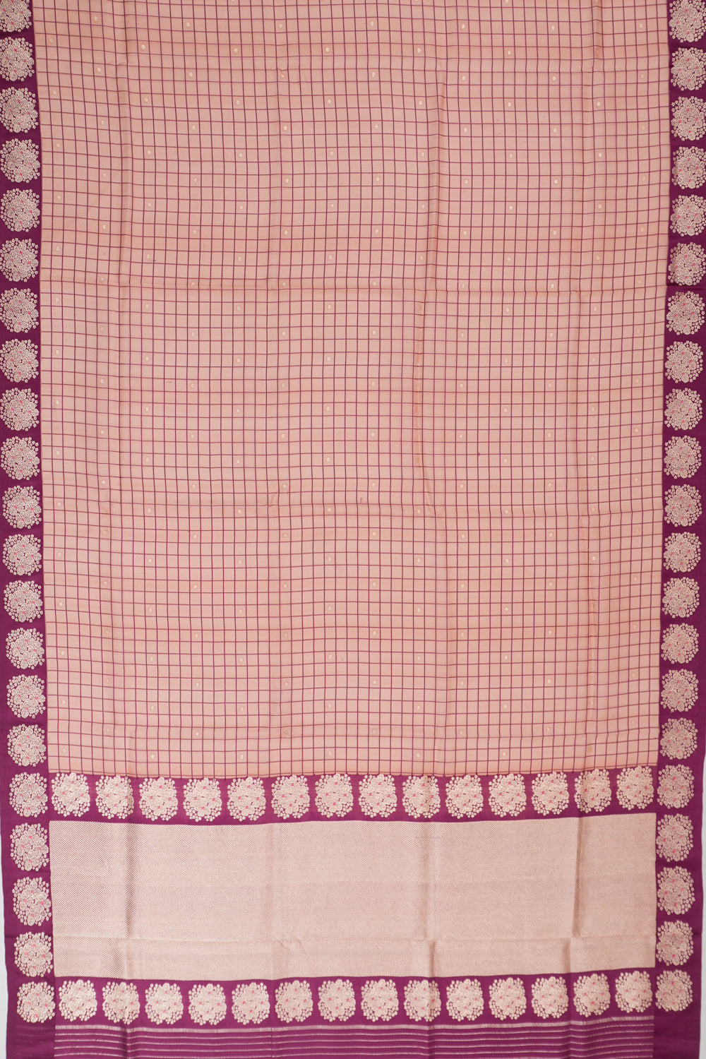 Banarasi Kora Organza Butta Peach Saree