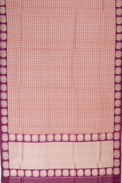 Banarasi Kora Organza Butta Peach Saree