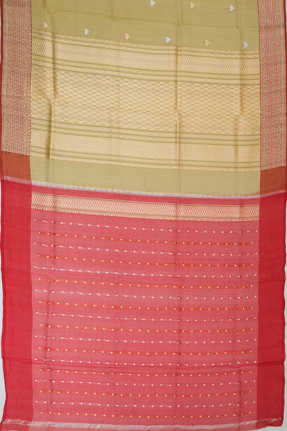 Banarasi Kora Organza Butta Green Saree