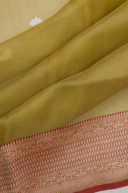 Banarasi Kora Organza Butta Green Saree