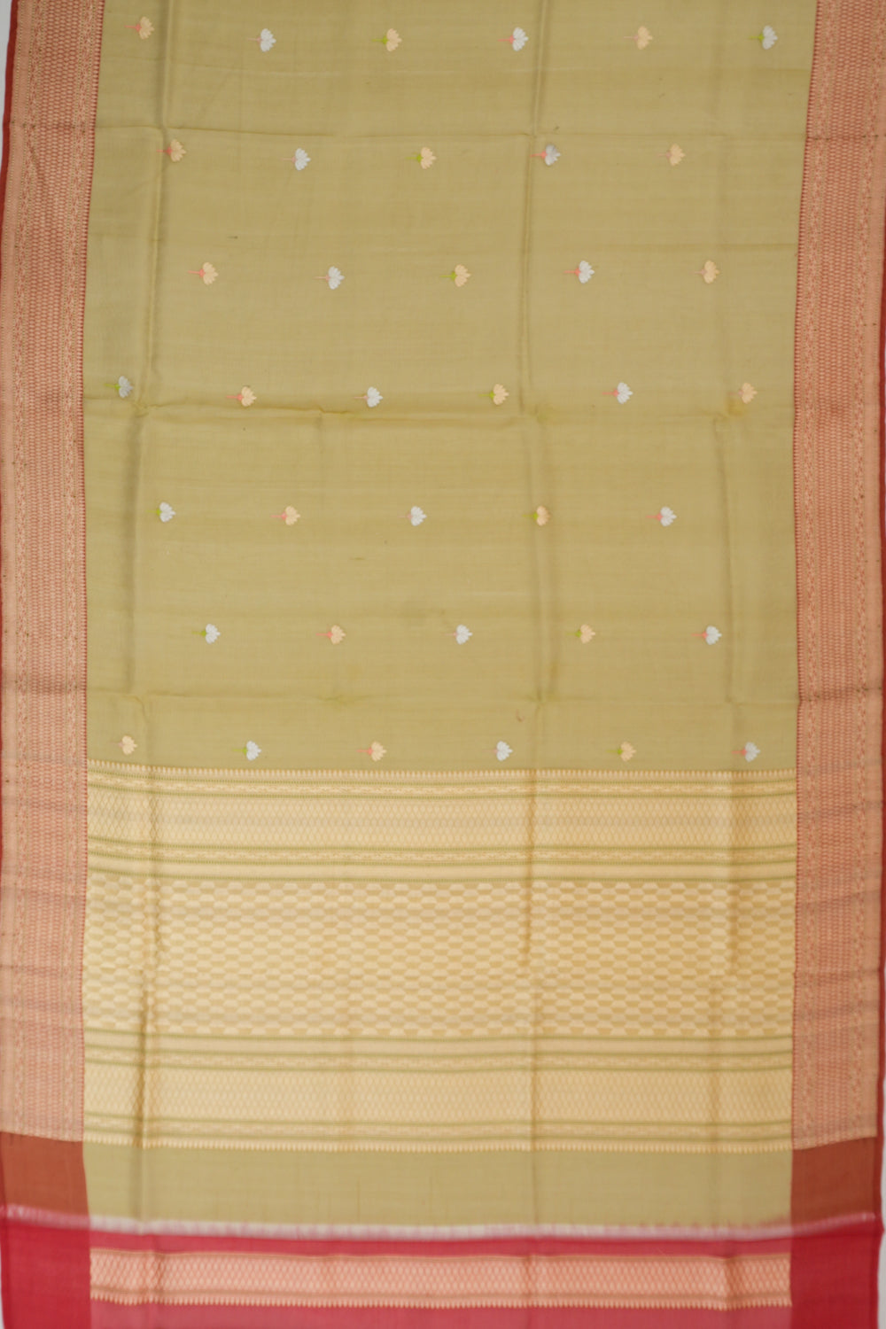 Banarasi Kora Organza Butta Green Saree