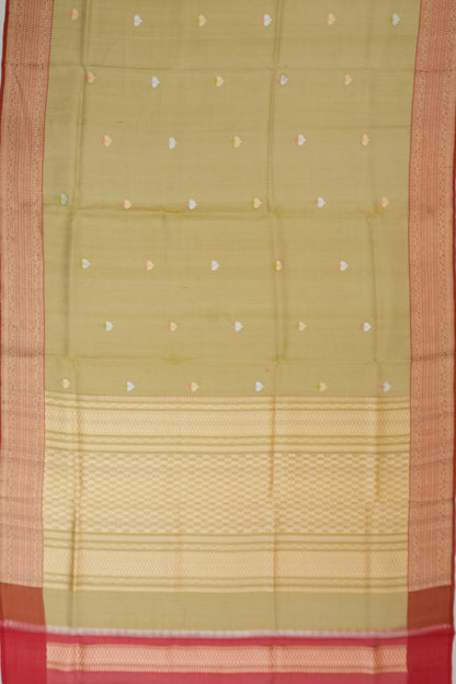 Banarasi Kora Organza Butta Green Saree