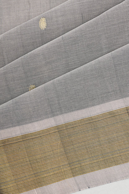 Paithani Cotton Butta Grey Saree