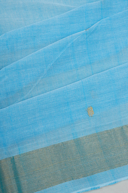 Paithani Cotton Butta Blue Saree