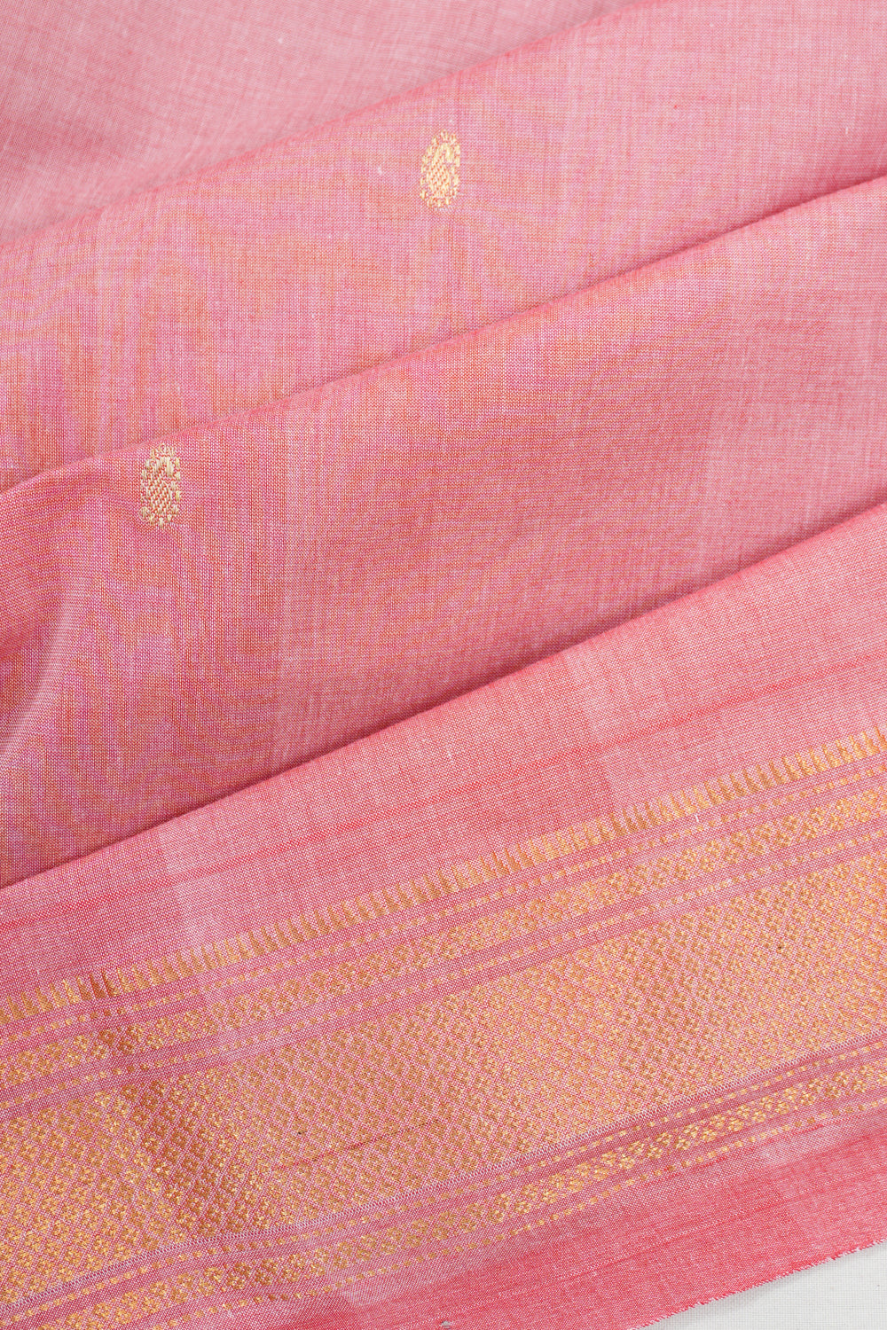 Paithani Cotton Butta Pink Saree