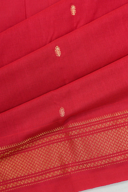 Paithani Cotton Butta Red Saree