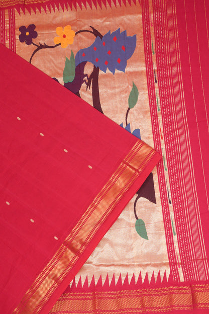 Paithani Cotton Butta Pink Saree