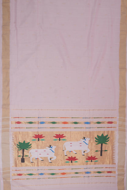 Paithani Cotton Butta Baby Pink Saree
