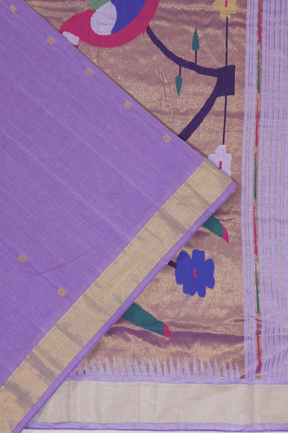 Paithani Cotton Butta Lavender Saree