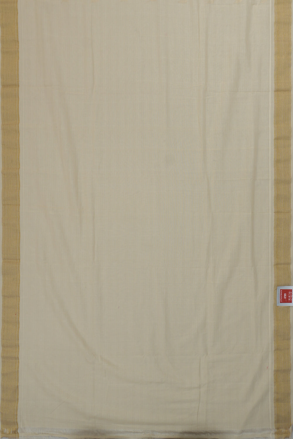 Paithani Cotton Butta Cream Saree