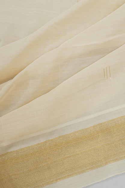 Paithani Cotton Butta Cream Saree