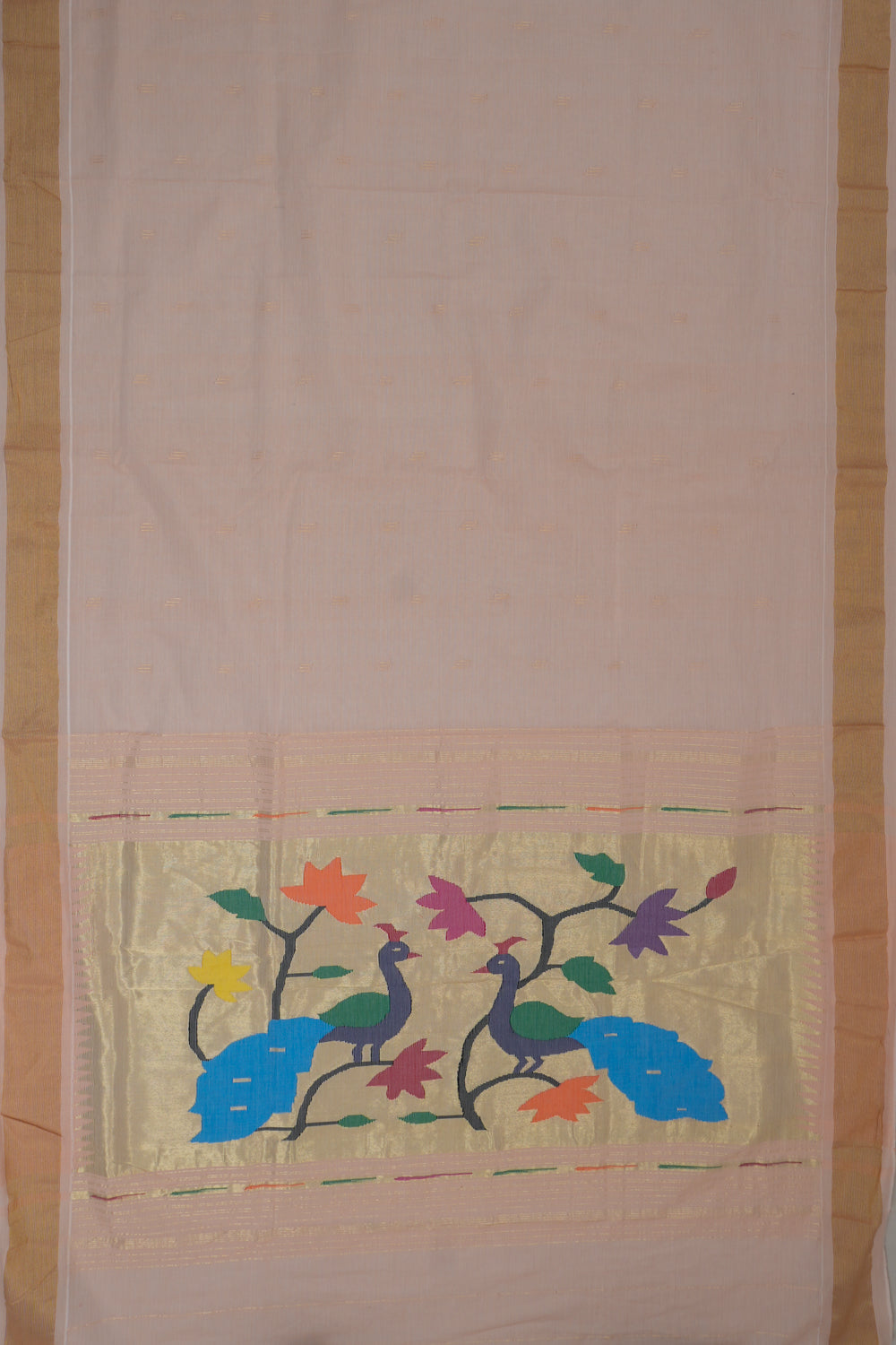 Paithani Cotton Butta Baby Pink Saree