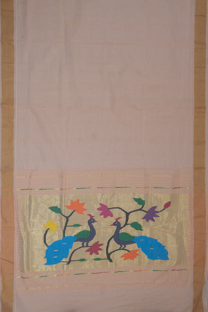 Paithani Cotton Butta Baby Pink Saree