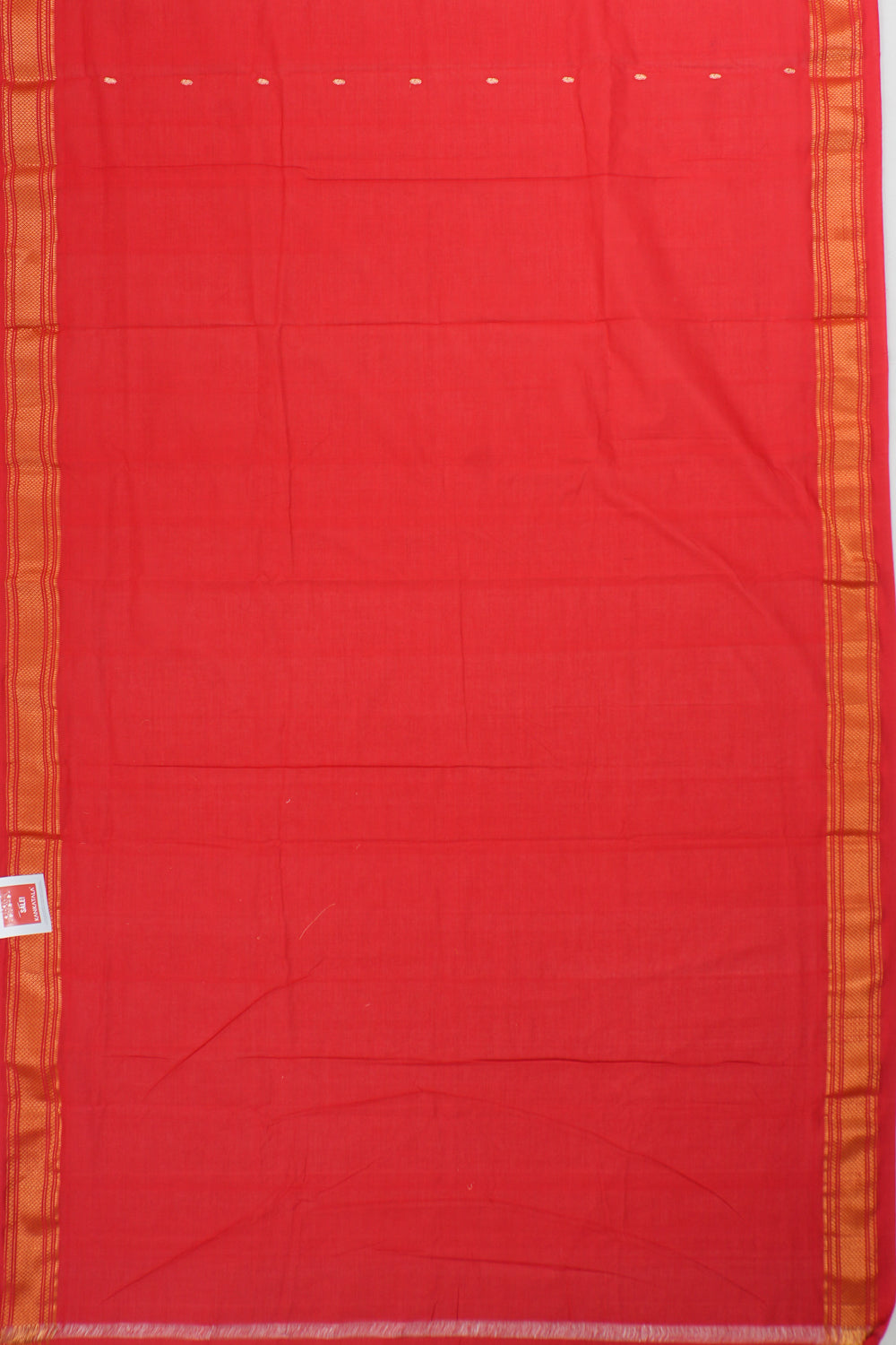 Paithani Cotton Butta Red Saree