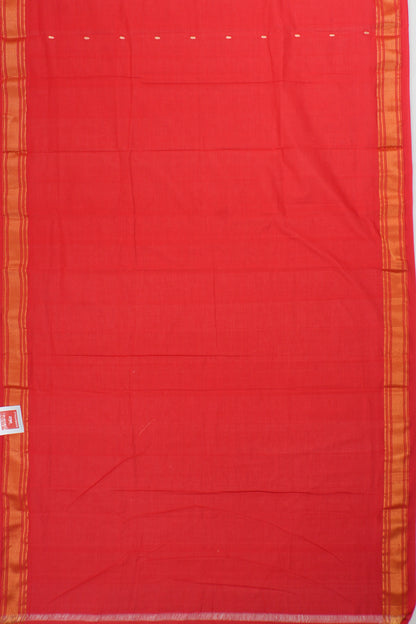 Paithani Cotton Butta Red Saree
