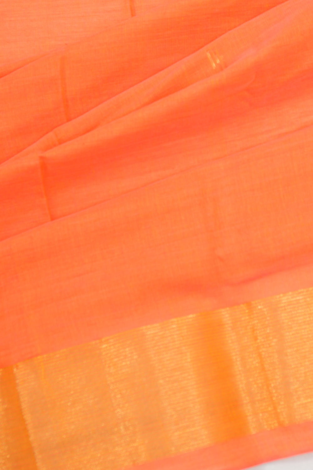 Paithani Cotton Butta Orange Saree