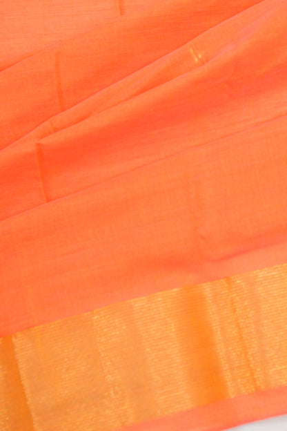 Paithani Cotton Butta Orange Saree