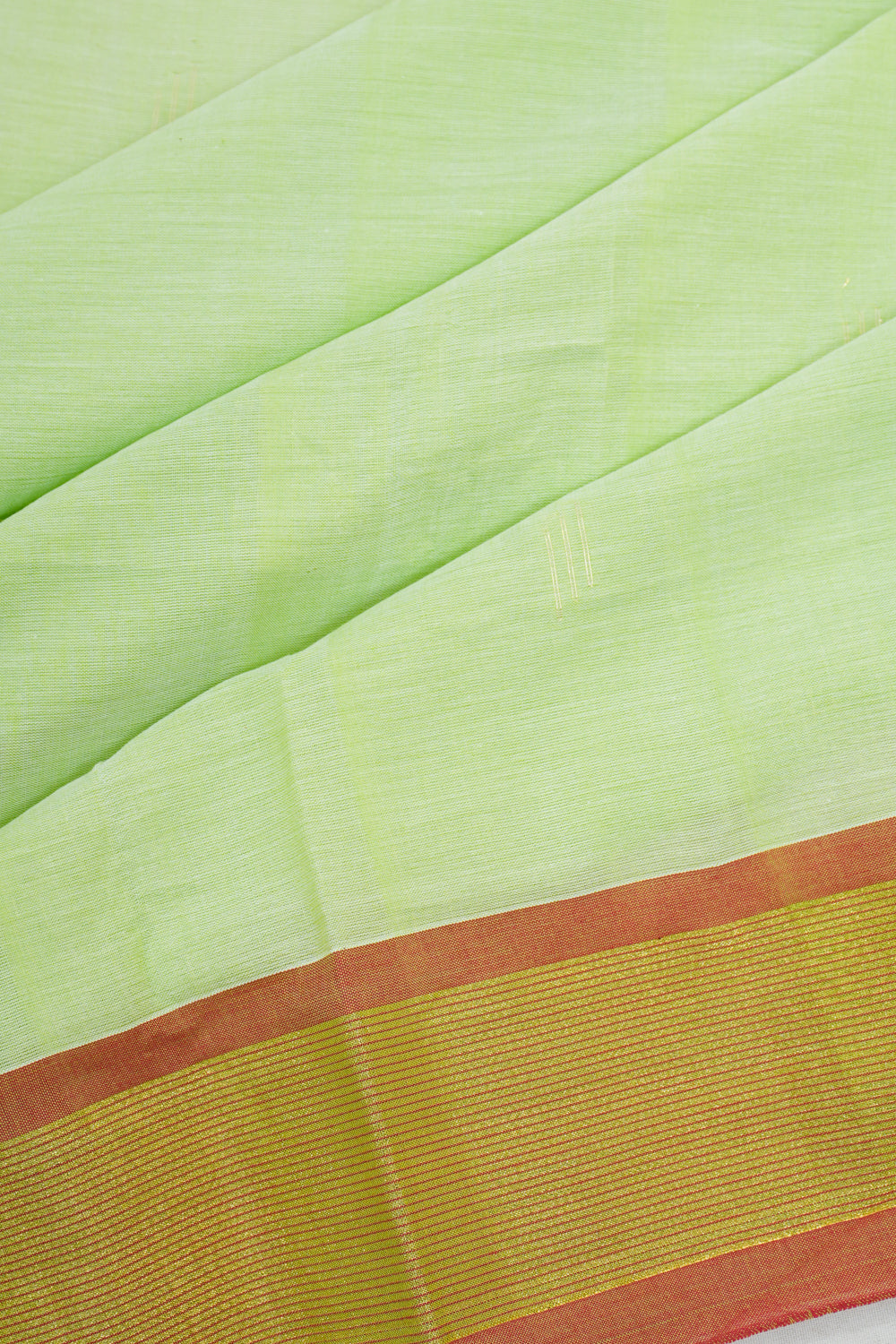 Paithani Cotton Butta Pista Green Saree